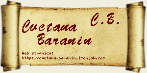 Cvetana Baranin vizit kartica